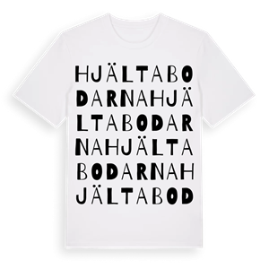 Hjältabodarna ordlek t-shirt – ekologisk bomull t-shirt från Pinshirt