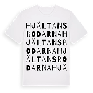 Hjältansbodarna ordlek t-shirt – ekologisk bomull t-shirt från Pinshirt
