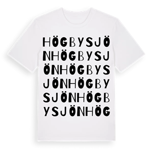 Högbysjön ordlek t-shirt – ekologisk bomull t-shirt från Pinshirt