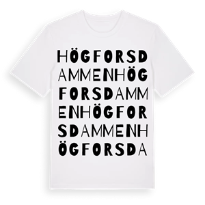 Högforsdammen ordlek t-shirt – ekologisk bomull t-shirt från Pinshirt
