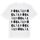 White t-shirt med Högkäl ordlek t-shirt