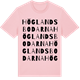 Pink Cotton t-shirt med Höglandsbodarna ordlek t-shirt