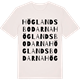 Vintage White t-shirt med Höglandsbodarna ordlek t-shirt