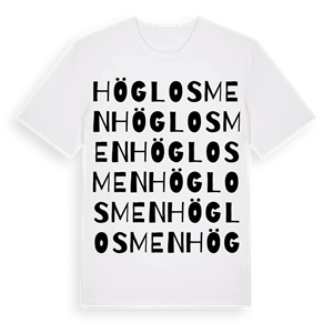 Höglosmen ordlek t-shirt – ekologisk bomull t-shirt från Pinshirt
