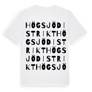 Högsjö distrikt ordlek t-shirt – ekologisk bomull t-shirt från Pinshirt