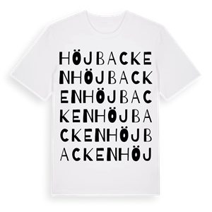 Höjbacken ordlek t-shirt – ekologisk bomull t-shirt från Pinshirt