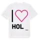 White t-shirt med Jag älskar Hol t-shirt stort tryck
