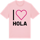 Pink Cotton t-shirt med Jag älskar Hola t-shirt stort tryck