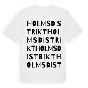 Holms distrikt ordlek t-shirt – ekologisk bomull t-shirt från Pinshirt