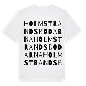 Holmstrandsbodarna ordlek t-shirt – ekologisk bomull t-shirt från Pinshirt