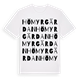White t-shirt med Hömyrgärdan ordlek t-shirt