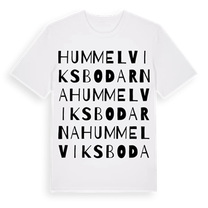 Hummelviksbodarna ordlek t-shirt – ekologisk bomull t-shirt från Pinshirt