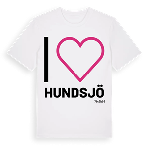 Jag älskar Hundsjö t-shirt stort tryck – ekologisk bomull t-shirt från Pinshirt