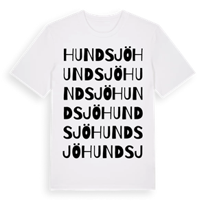 Hundsjö ordlek t-shirt – ekologisk bomull t-shirt från Pinshirt