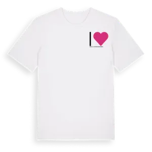 Jag älskar Indals-Lidens Kommundel t-shirt litet tryck – ekologisk bomull t-shirt från Pinshirt