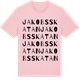 Pink Cotton t-shirt med Jakobsskatan ordlek t-shirt