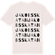 Vintage White t-shirt med Jakobsskatan ordlek t-shirt