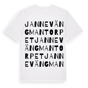 Janne Vängmantorpet ordlek t-shirt – ekologisk bomull t-shirt från Pinshirt