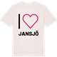 Vintage White t-shirt med Jag älskar Jansjö t-shirt stort tryck