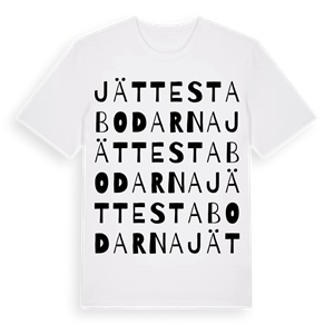 Jättestabodarna ordlek t-shirt – ekologisk bomull t-shirt från Pinshirt
