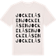 Vintage White t-shirt med Jockelåsen ordlek t-shirt