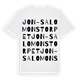White t-shirt med Jon-Salomonstorpet ordlek t-shirt