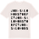 Vintage White t-shirt med Jon-Salomonstorpet ordlek t-shirt