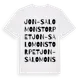 White t-shirt med Jon-Salomonstorpet ordlek t-shirt