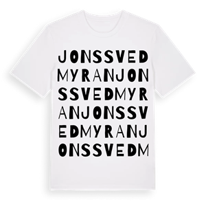 Jonssvedmyran ordlek t-shirt – ekologisk bomull t-shirt från Pinshirt