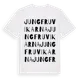 White t-shirt med Jungfruvikarna ordlek t-shirt