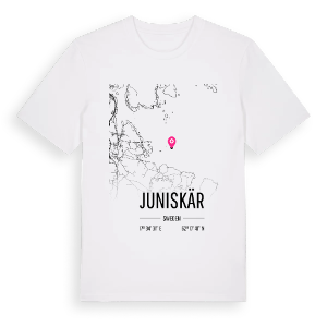 Juniskär karta t-shirt – ekologisk bomull t-shirt från Pinshirt