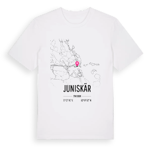 Juniskär karta t-shirt – ekologisk bomull t-shirt från Pinshirt
