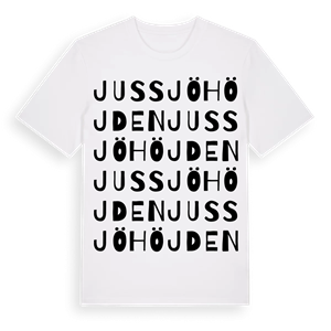 Jussjöhöjden ordlek t-shirt – ekologisk bomull t-shirt från Pinshirt