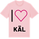 Pink Cotton t-shirt med Jag älskar Käl t-shirt stort tryck