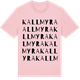 Pink Cotton t-shirt med Kallmyra ordlek t-shirt