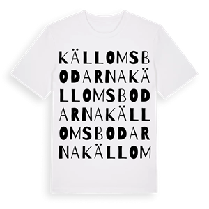 Källomsbodarna ordlek t-shirt – ekologisk bomull t-shirt från Pinshirt