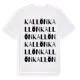 White t-shirt med Kallön ordlek t-shirt