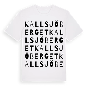 Kallsjöberget ordlek t-shirt – ekologisk bomull t-shirt från Pinshirt