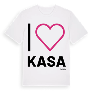 Jag älskar Kasa t-shirt stort tryck – ekologisk bomull t-shirt från Pinshirt