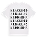 White t-shirt med Klackbodarna ordlek t-shirt