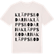 Vintage White t-shirt med Kläppsbodarna ordlek t-shirt