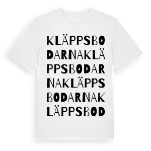 Kläppsbodarna ordlek t-shirt – ekologisk bomull t-shirt från Pinshirt
