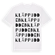 White t-shirt med Kläppudden ordlek t-shirt