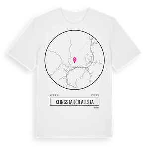 Klingsta och Allsta t-shirt – ekologisk bomull t-shirt från Pinshirt