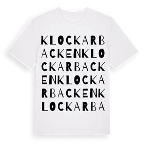 Klockarbacken ordlek t-shirt – ekologisk bomull t-shirt från Pinshirt