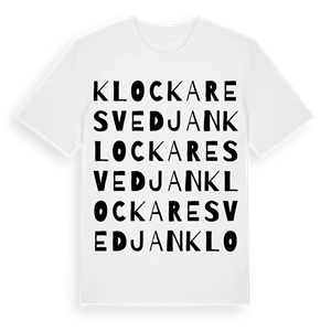 Klockaresvedjan ordlek t-shirt – ekologisk bomull t-shirt från Pinshirt