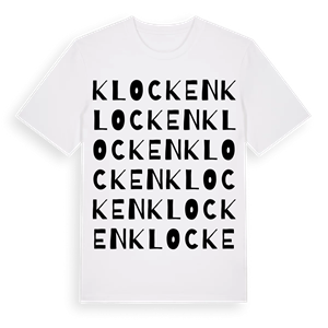 Klocken ordlek t-shirt – ekologisk bomull t-shirt från Pinshirt
