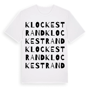Klockestrand ordlek t-shirt – ekologisk bomull t-shirt från Pinshirt