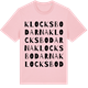 Pink Cotton t-shirt med Klocksbodarna ordlek t-shirt