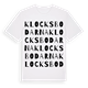 White t-shirt med Klocksbodarna ordlek t-shirt